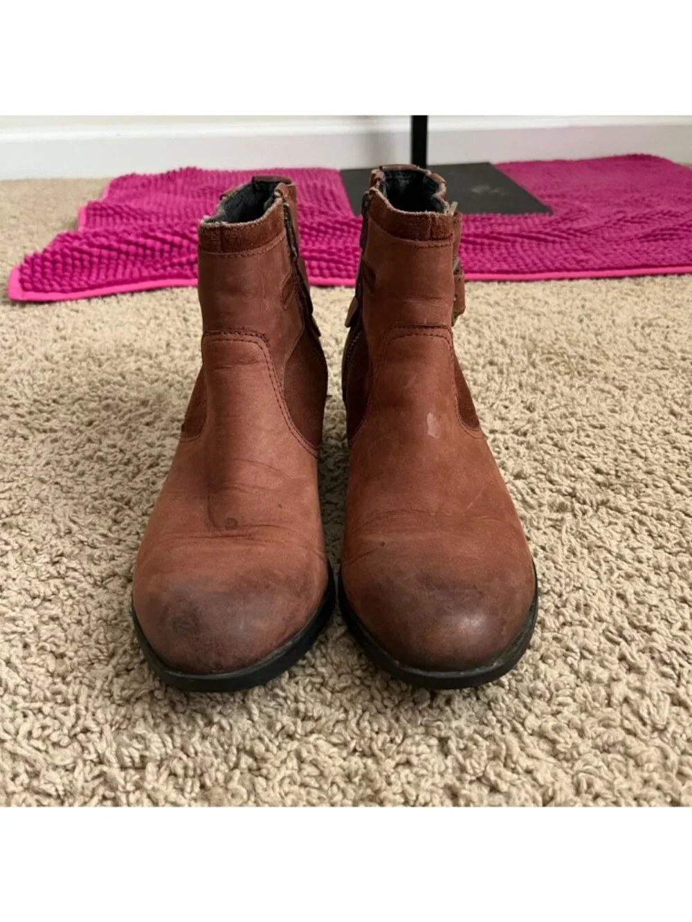 SOREL Lolla Waterproof Leather Ankle Booties in Buffalo Brown‎ Size 7.5